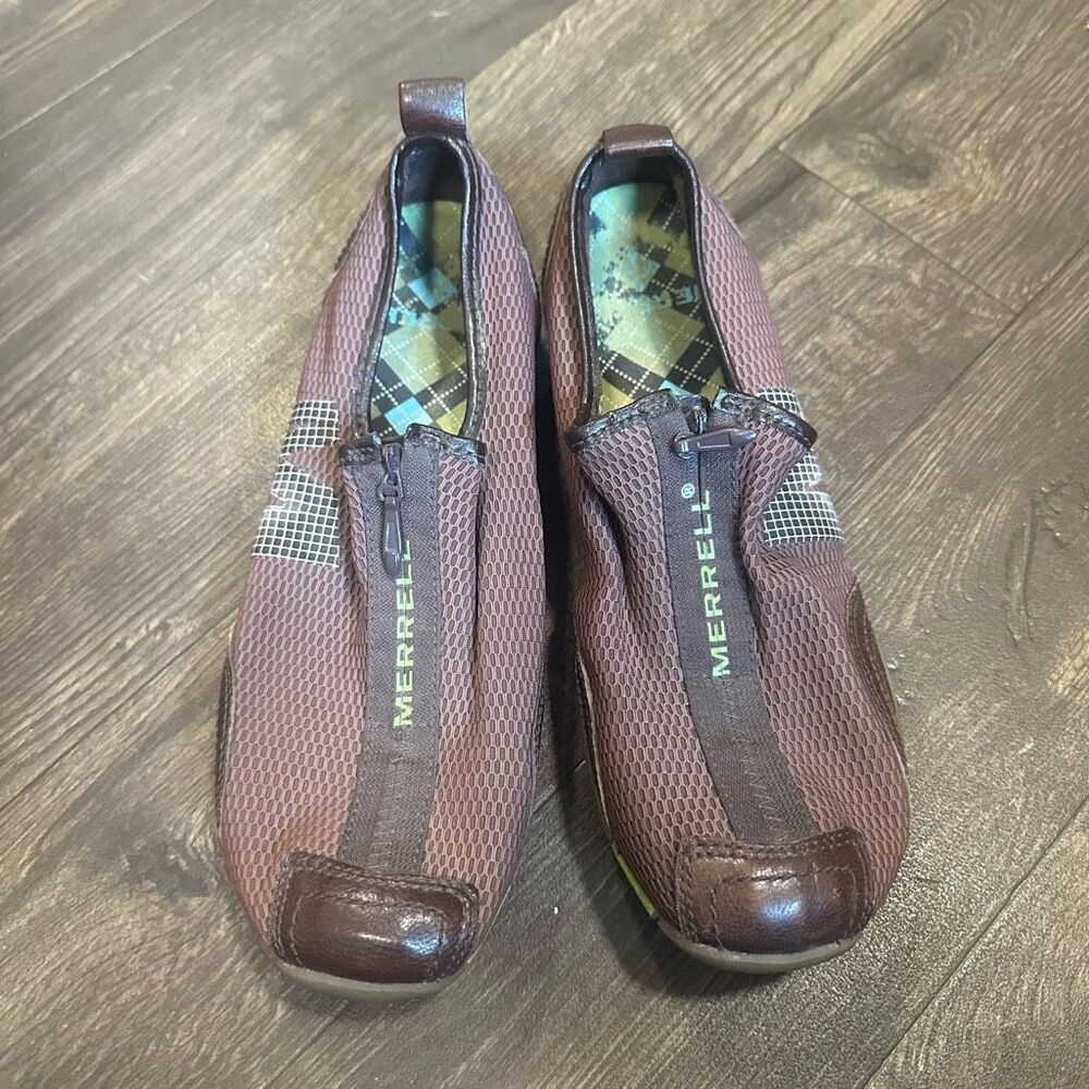 Merrell barefoot front zip brown lightweight ortho shoes